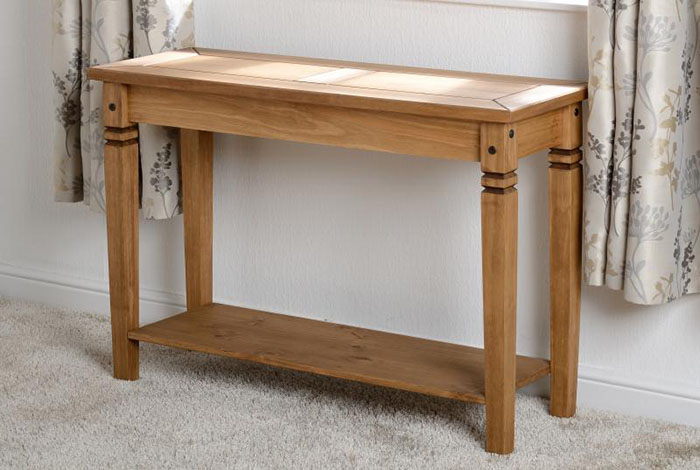 Salvador Console Table in Distressed Waxed Pine